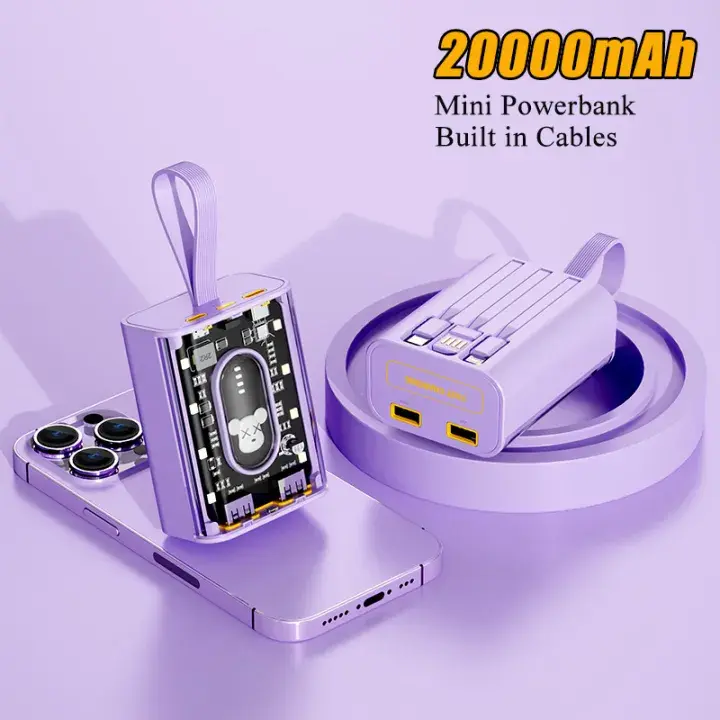 20000 MAH 66W FAST CHARGING TRANSPARENT POWER BANK-POWER BANK FOR ANDROID I Phone-Fast charging power bank-Transparent power bank-Portable 66W power bank-Mini fast charging power bank-Large capacity power bank-Power bank-Led Crystal display power bank