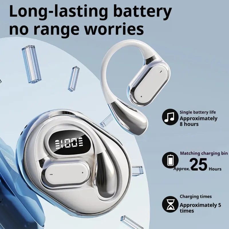 LAN XUN J55 Wireless Earphones 5.4 Earphones, Clear Sound, 40H Playback Time, Sports Earbuds with LED Digital Display Touch Control, Wireless Earphones with Built-in Microphone, Suitable for Android IOS Workout, Fitness Audio, Gym Accessories, Stylish Earphones, Sleek Design, Comfortable Fit, Highquality Sound, Touch Control Headphones, Commuters, Fitness Enthusiasts