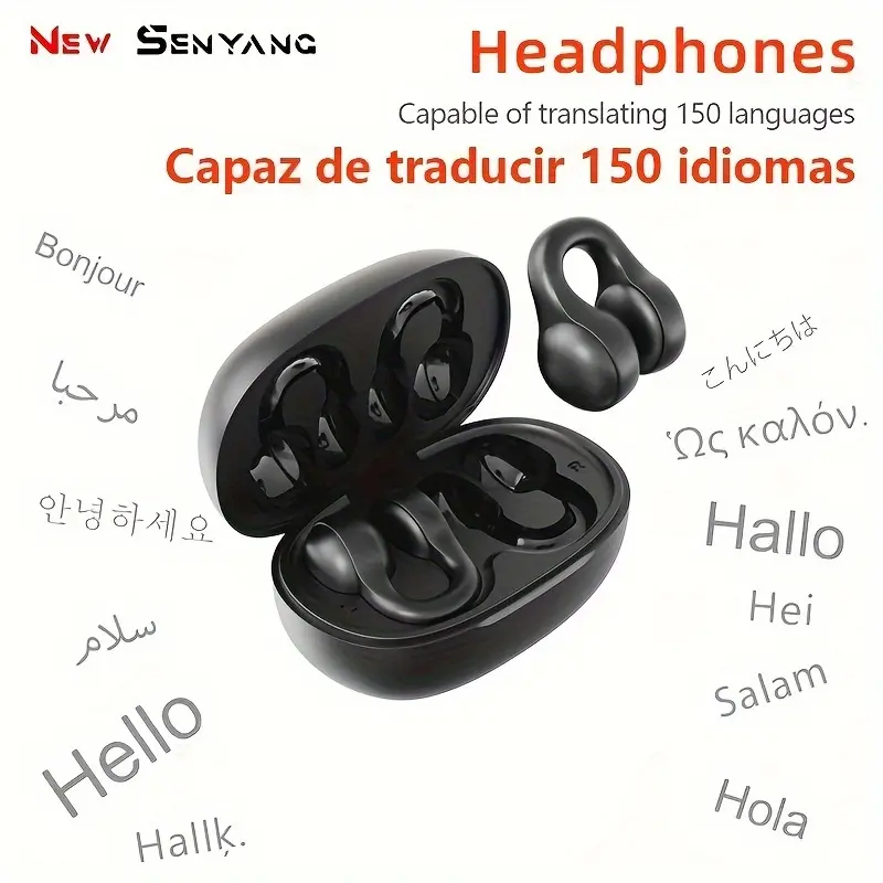 2025 New Senyang AI Translation True Wireless Clip-On Business Comfort Earbuds, Sports Minimalist Headphones - Multilingual Support, Smart Dual Mic Noise Cancellation, Touch Control Operation, Phone Compatible, Perfect for Travel, Socializing, Studying, Exercise - Adult Movie and Game Theme, Headphones Wireless, Study Earbuds, Sleek Design, Ergonomic Fit, Highquality Sound, Frequent Travelers