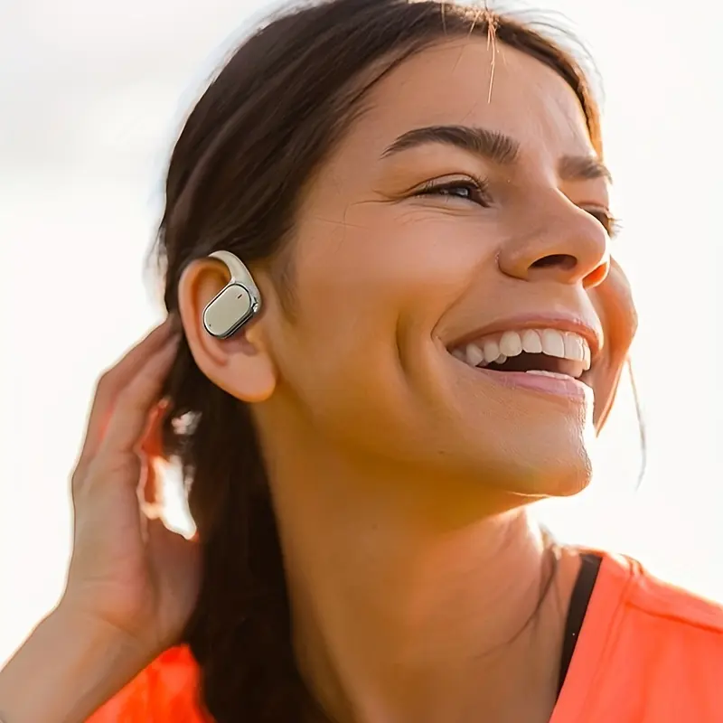 True Wireless clip-on sleep headset smart comfortable Earbuds TWS HIFI bass ACC Stereo HD calling Earphones for Android& iPhone Cellphone sports Earpieces music headphones, Video Calling, Sleep Headphones, Clipon Design, Compact Headphones, Plastic Build, Touch Control, Tws Earphones, Office Workers, Fitness Enthusiasts
