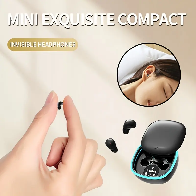 Mini Pro Wireless Earbuds - Hi-Fi Lossless Sound, 24-Hour Long Battery Life, Slip-On Design, USB Type-C Charging, iOS/Android Compatible, Commute Essentials, Commute Essentials | Modern Earbud Design | Compact Earbuds