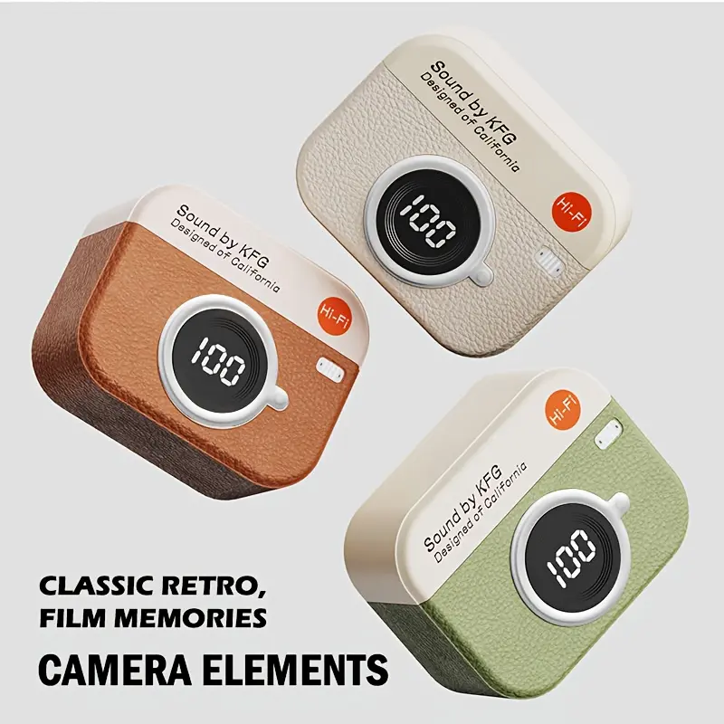 Retro Camera Large Digital Display Wireless Bluetooth Earphones In-ear HD Calls Noise Reduction Fashion Bluetooth Headphones, Touch Control, TWS In-Ear Bluetooth Headphones with ENC Noise, for IOS for Android, Travel Headphones, Music Listening, Modern Aesthetic, Fashion Earphones, Inear Design, Ergonomic Shape, Tws Earbuds, Ios Users, Fitness Enthusiasts