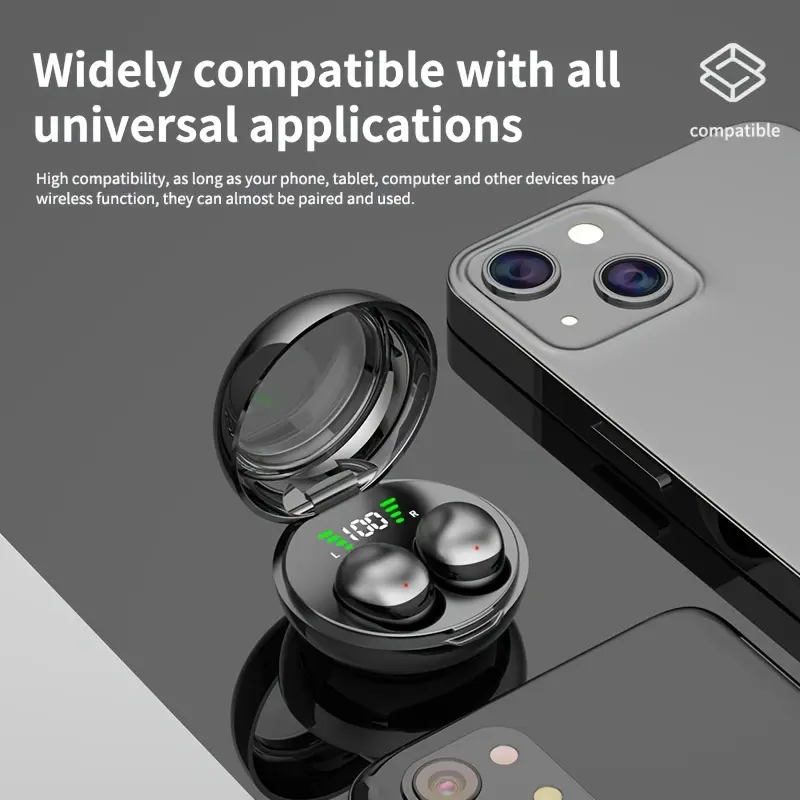 Compact Mini Wireless Earbuds with Wireless, 1.8-5V, Rechargeable Battery, 4 Sound Modes (Low, High, Music, Movie) & Auto Volume Control for Gaming, TV, Video Calls, Wireless Earbuds for Phone, Gaming Headphones, Stylish Earbuds, Durable Plastic, Textured Finish