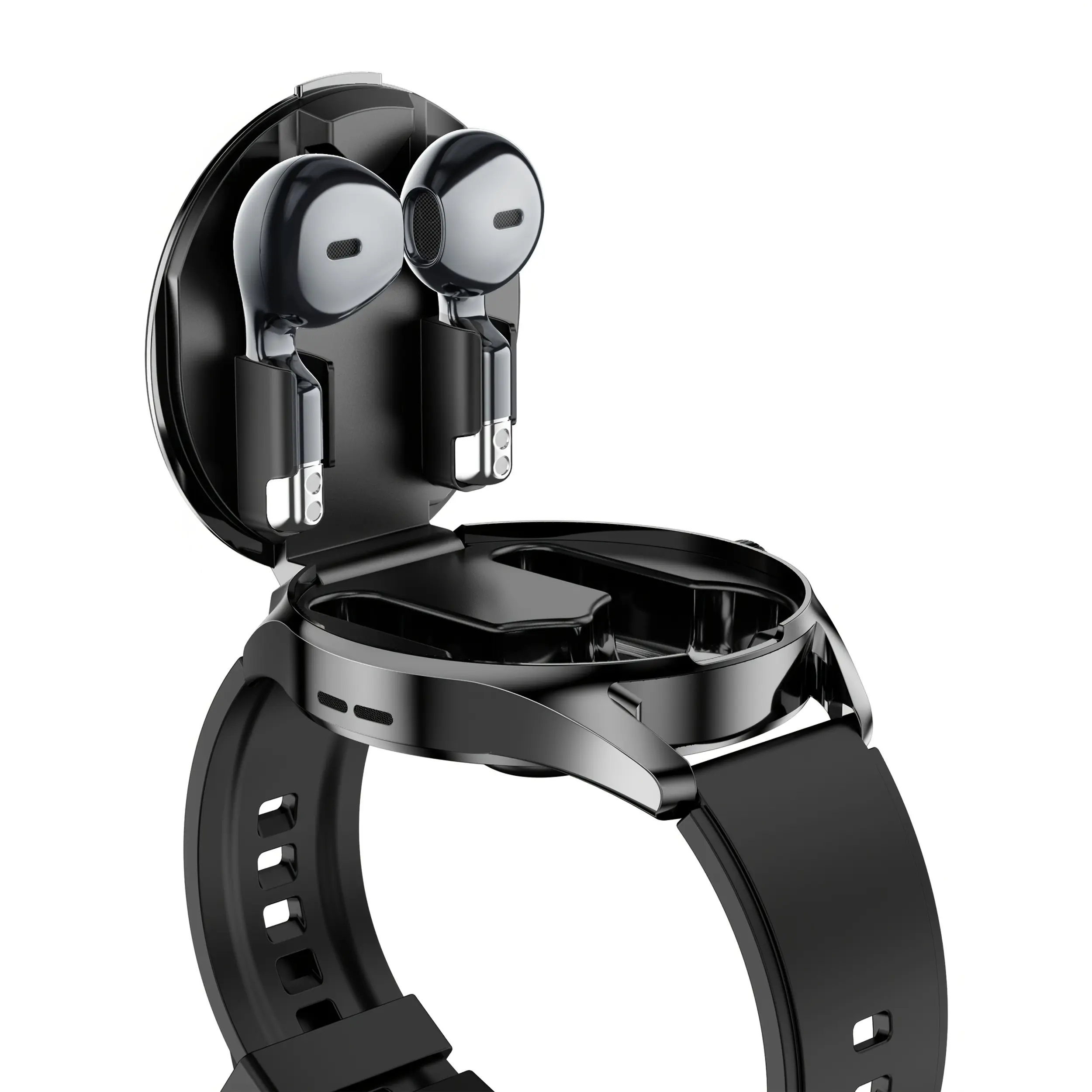 2-in-1 TWS Wireless Earbuds & Smartwatch for Men - Built-in Headphones, Message Alerts & Calls, Music Playback, Multi-Sport Tracker, Compatible with Android & iPhone - Ideal Birthday or Holiday Gift for Him, Dad Gift Idea, Fitness Tracker|Casual Style| Zinc Alloy Watch, Smart Watch for Android Phone