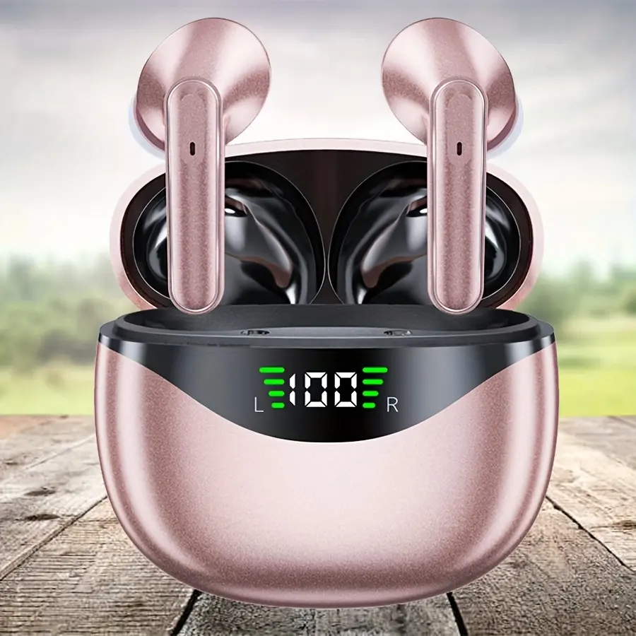 Wireless Earbuds with Built-in Microphone, Digital LED Power Display, TWS In-Ear Headphones, Premium Wireless Earbuds, Headphones Wireless Noise Cancelling, Earbuds for Phone Calls, Wireless Headphone, Wireless Charging Earbuds, Workout Earbuds, Gaming Earbuds, Inear Design, Modern Earbuds, Ergonomic Fit, Durable Plastic, Music Lovers, Gamers