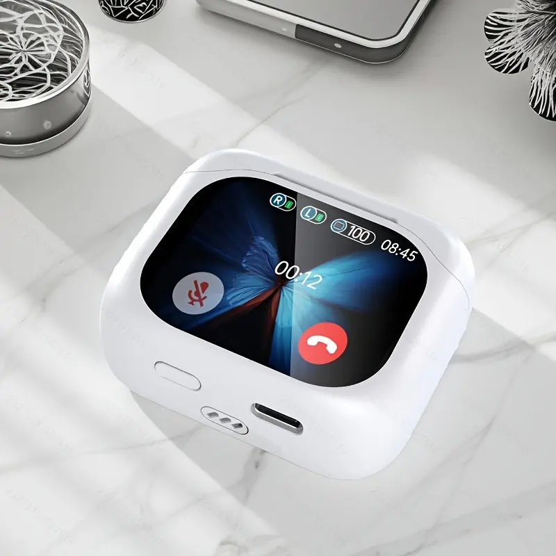New TWS Screen Display Wireless Active ANC Noise Cancelling Headphones, Long Battery Life, Hifi Stereo, Microphone, Touch Control, Type-C Rechargeable Case, Music Game, Sports Fitness Multi-Scene Application, Suitable for iPhone/Android/iPad/EarbudS gifts gifts