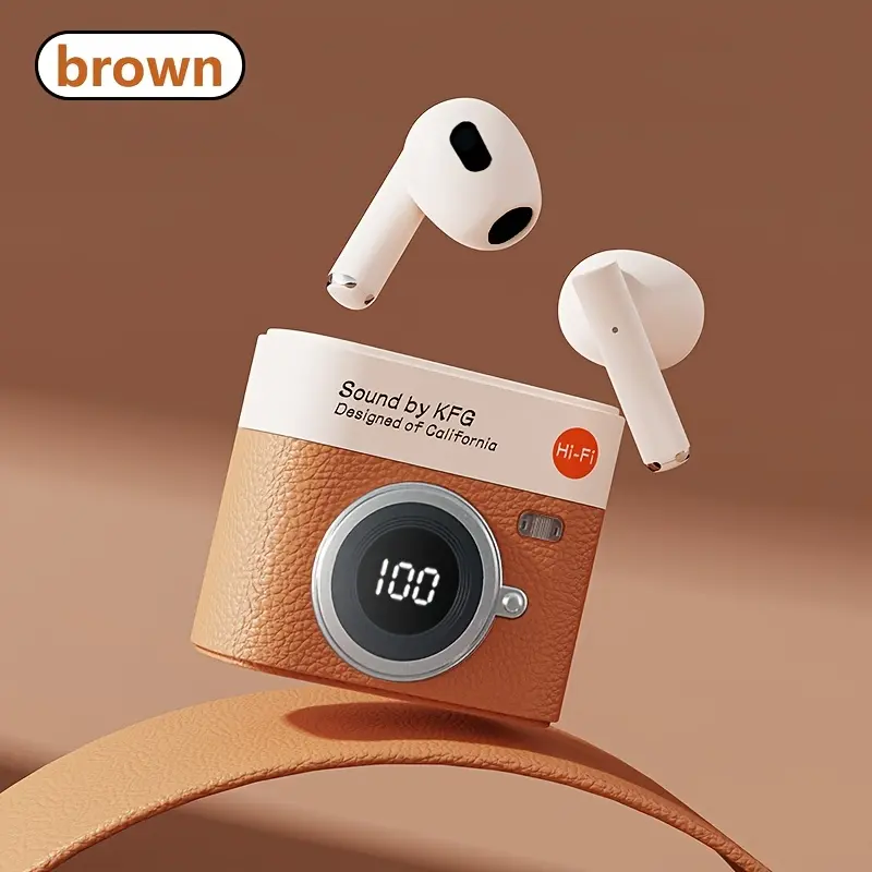 2025 New Style True Wireless Cartoon Camera with Music Semi-In-Ear Headphones Couples Sports Mini Earbuds Video TWS 9D Hifi Stereo HD Calling Stereo Cortical Earphones for Android for Iphone Music Cellphone Smart Earpieces Headphones