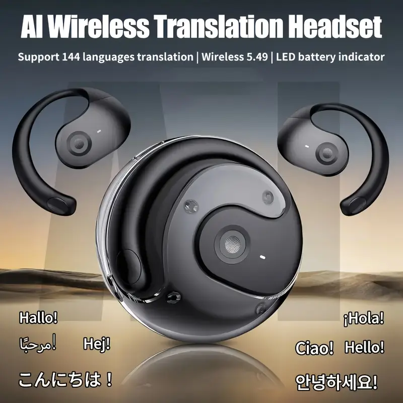 LAN XUN Coconut Ball Translation Headphones Your Portable Language Bridge Supporting Over100 Languages, SmallCoconut Ball Hanging TWS Wireless Eaphones, Music WithoutDelay, Translation Earphones, Conference Recording Translation, Real-Voice Translation, Multilingual Conversations, Realtime Translation, Compact Design, Ergonomic Fit, Touch Control, Wireless Connectivity, Tws Earbuds, Translation Device, Tech Enthusiasts, Business Professionals