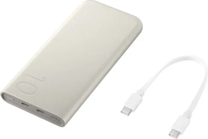 Samsung 10000 mAh 25 W Fast Charging Power Bank, Dual Type C Ports, Energy Boost, Cable Included, White