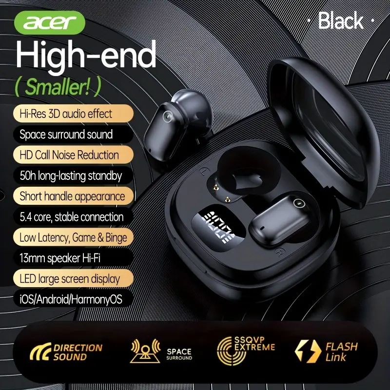 Acer OHR501 Mini Sport Bluetooth Earbuds - Wireless Stereo, In-Ear Noise-Canceling headset, Extra Long Battery Life, Universal Fit for Men and Women, Latest Model