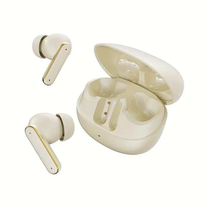 Q23 Wireless Earbuds, Touch Control, Noise Cancelling Voice Call, Type-C Charging, Adult Closed-Back Headphones with Condenser Mic, Rechargeable Lithium Polymer Battery, Compatible with Cellphones - No Charger Included