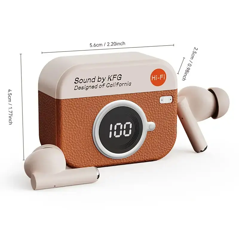 2025 LAN XUN Retro Camera Shape TWS Wireless Wireless Headphone Audionic Earbuds HIFI Stereo Noise Cancellation TWS In-Ear Wireless Headphones with ENC Noise, Touch Control, Noise reduction function, for IOS for Android, Hands-Free Communication, Wireless Audio Streaming, Enc Noise Reduction Earbuds, Stereo Noise Cancellation Headphones, Novelty Earbud Style, Retro Camera Design, Plastic Build Earbuds, Lightweight Construction