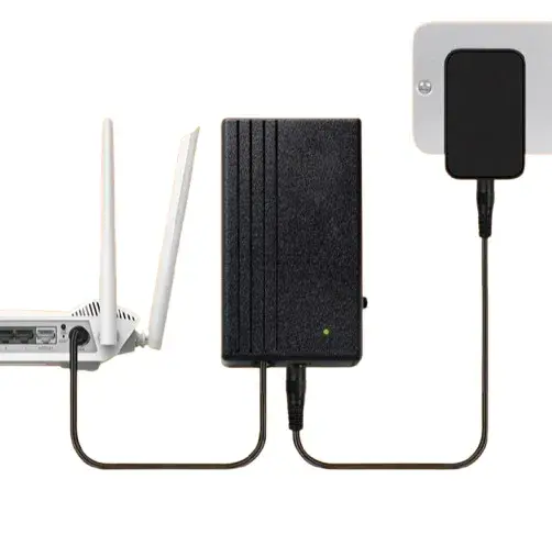 12V Wifi Router Power Bank with 3 to 4 hrsBackup Full automatic for 12V router andmultipurpose make it with 3 lithium ion battery and20 Ampere BMS