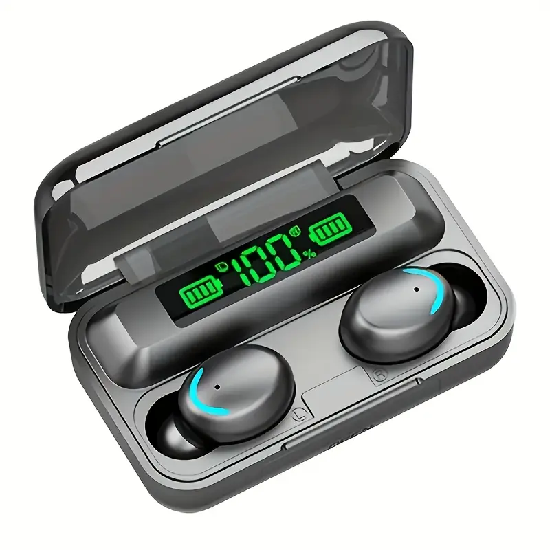 F9 TWS Hi-Fi Stereo Wireless Earbuds- In-Ear Sports& Gaming Headphones with Voice Call Noise Reduction, USB Charging, Perfect for Halloween And Christmas Gifts.