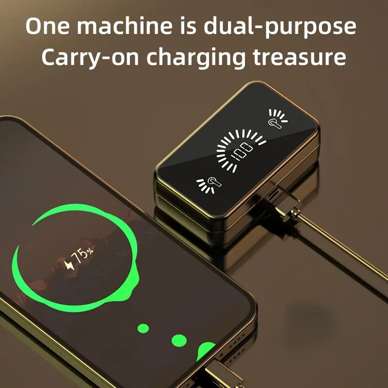 Wireless Earbuds with Digital Display, HiFi Stereo Sound, Call Function, and Charging Case - Perfect for Gaming, Meetings, and Sports - Ideal Birthday Gift, Headphone, Earbud