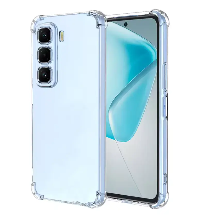 Infinix Hot 60 Pro Transparent Cover | Clear Soft TPU Case with Corner Bumpers | Shockproof Slim Protective Back Cover