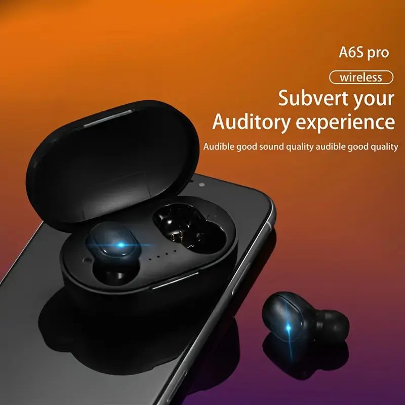 A6S Wireless Earbuds with Charging Case, Wireless Low Latency Gaming Headphones, Noise Isolating Stereo Sound, -C Portable Mini Earbuds for PC/Laptop/Phone, Compatible with // Switch/Xbox (No Charger Included), Earphones, Earpods, Ear Phones, Headset, Noise Cancelling Earbuds, Noise Cancelling Headphones, In Ears, Open Ear Earbuds, Headphones Noise Cancelling, Earpiece For Phone, Soundcore Earbuds, In Ear Headphones, Open Ear Headphones, Headphones For Women, Earbuds Case,
