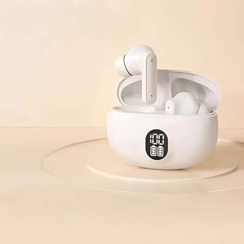 FHRM 2025 Wireless In-Ear Headphones with Digital Display Charging Case, Wireless Sports Earbuds, High-Fidelity Sound, USB-C Charging, Secure Fit for Workouts & Compatibility, Wireless Headphones