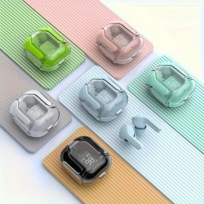 LANXUN Air3 Clear Fashion Earbuds Wireless Wireless Headset for All Phones - Ideal for Gaming & Sports