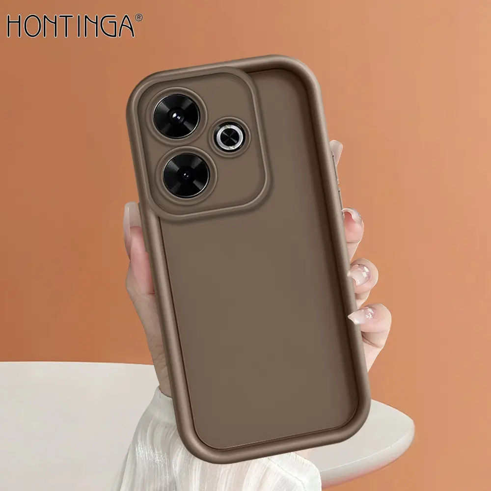 Hontinga for Redmi 13 Xiaomi Poco M6 4G Back Cover Luxury Ladder Soft Camera Protection Rubber Phone Case