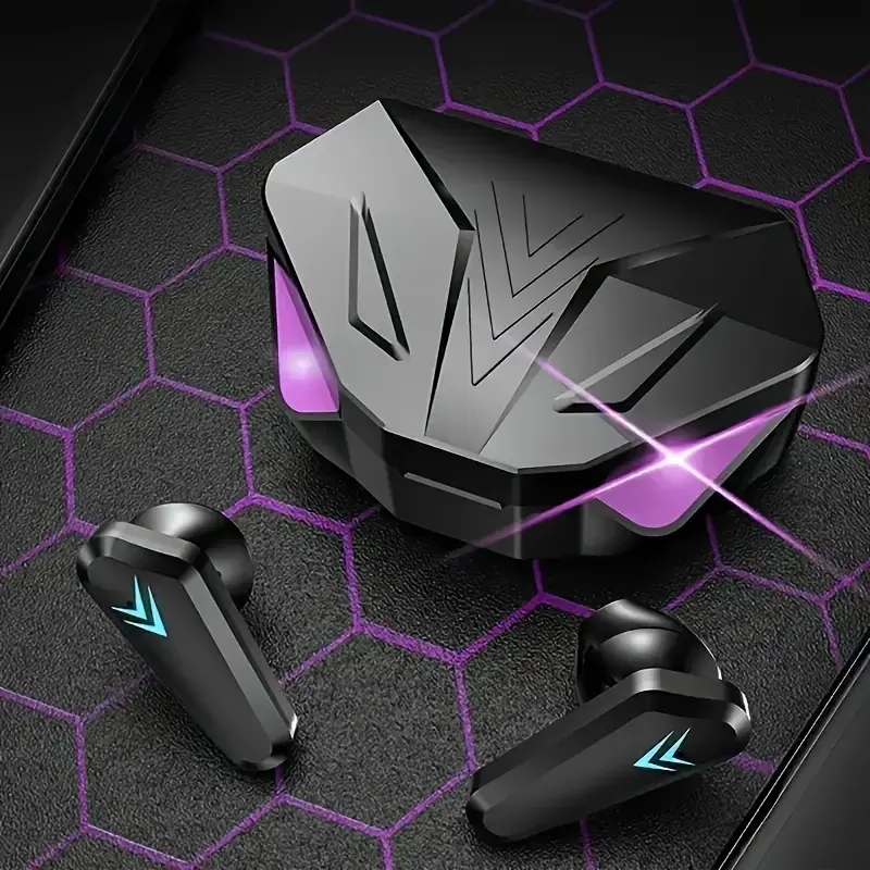 Wireless Gaming Earbuds- Semi-In-Ear Design with Touch Control, Voice Call Noise Reduction, And Rechargeable Lithium Battery