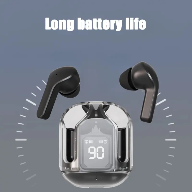 Wireless TWS Stereo Headset, Sweat-Resistant Sports Design, Long-Lasting Power with Display, Crystal-Clear Microphone, and Seamless Connectivity