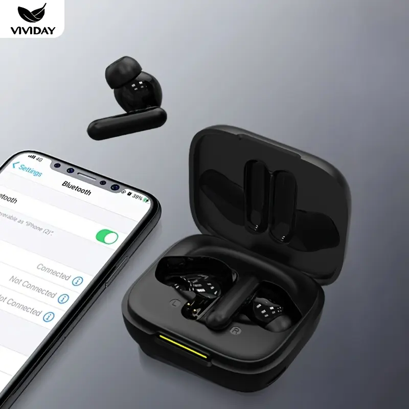 In-ear headphones, wireless headphones, Hi-Fi stereo, Bluetooth headphones, Bluetooth wireless headphones, with charging box. Wireless earplugs, Bluetooth earplug, enjoy an immersive gaming music experience, durable, wireless connection and fast USB charging, perfect for gaming, calls and music.