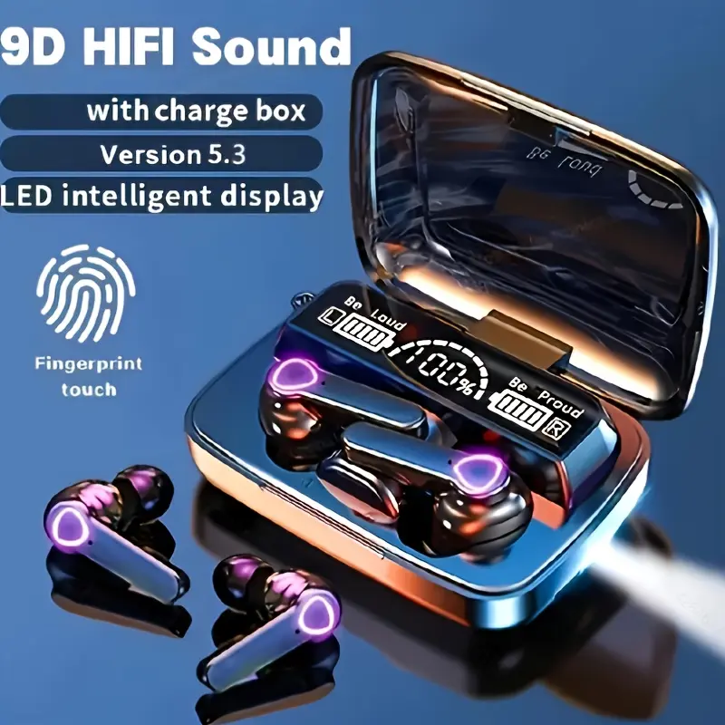 2025 NEW 1pc of TWS M19 Wireless Sports Earbuds with Hifi Stereo and Noise Reduction-Touch, 800mAh Charging Case, All Phones- Ideal for Gaming& Sports, Works TWS In-Ear Headphones for Android/IOS