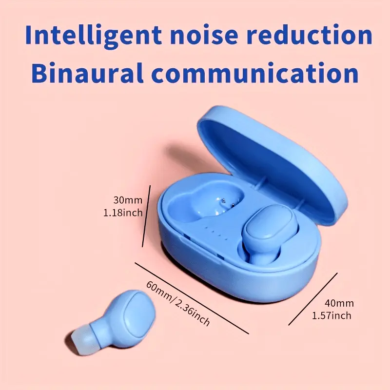 Giceck TWS Wireless Earbuds - Compact In-Ear Mini Headphones with Charging Case, Pink & Blue, Portable Design, Ideal for Sports & Gifts, USB-C, 150mAh Battery, Isolation Mode, Lightweight Plastic Design