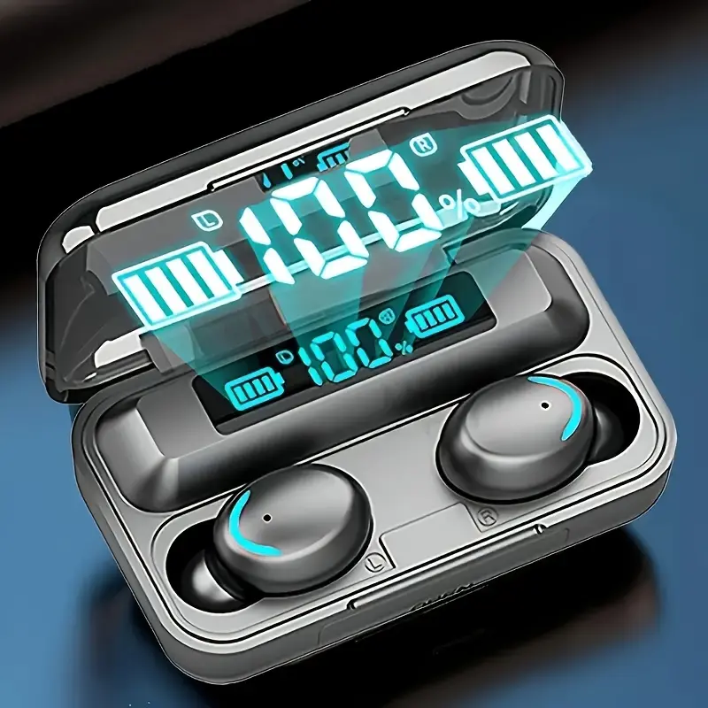 TWS F9-5 HiFi Stereo Wireless Earbuds with Noise Cancelling HD Mic, Touch Control & Wireless, 800mAh Charging Case, Low Latency Gaming Headphones, USB-C/ Compatible for PC/Phone/Tablet, Sweat-Resistant for Anime Fans & Mobile, Earphones, Noise Cancelling Headphones, Earbuds Noise Cancelling, Noise Cancelling Earbuds, Headphones Noise Cancelling, Ear Phones, Earphone