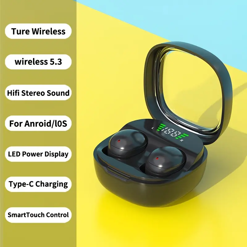 Ultra-small Wireless Headphones, Ultra-small Stealth Wireless Headphones, Sports Music Headphones, Two-ear Stereo Sound Quality With A Microphone