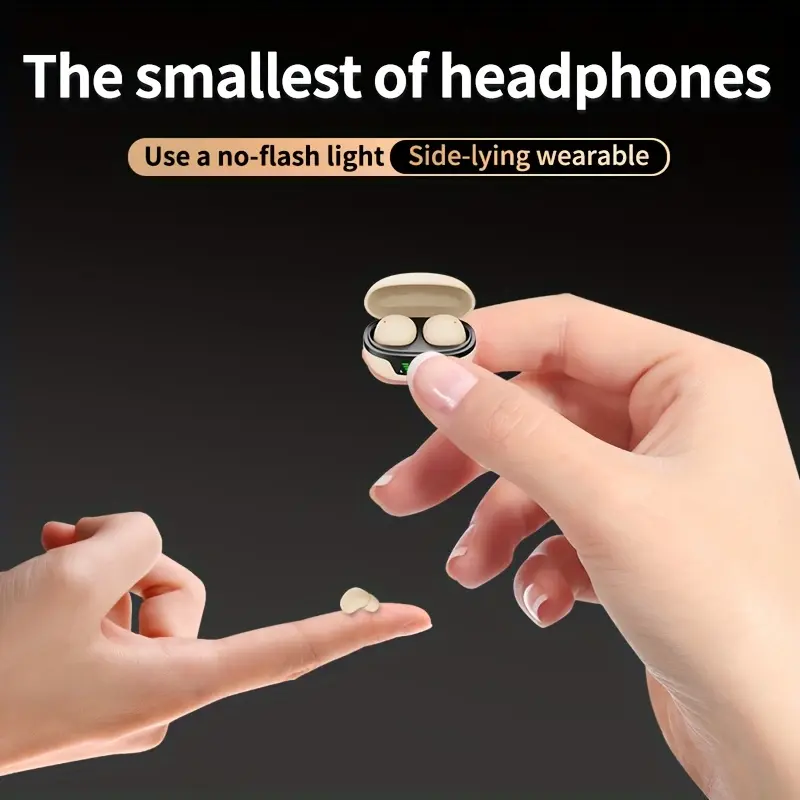 Ultra Compact Invisible Mini Wireless Earphones - Stylish Black, No Glare Design, Wireless Connection, Touch, with USB-C Charging Case - Perfect for Sleeping & Giving as Gifts to Girlfriends, Lovers, Anniversaries, Birthday