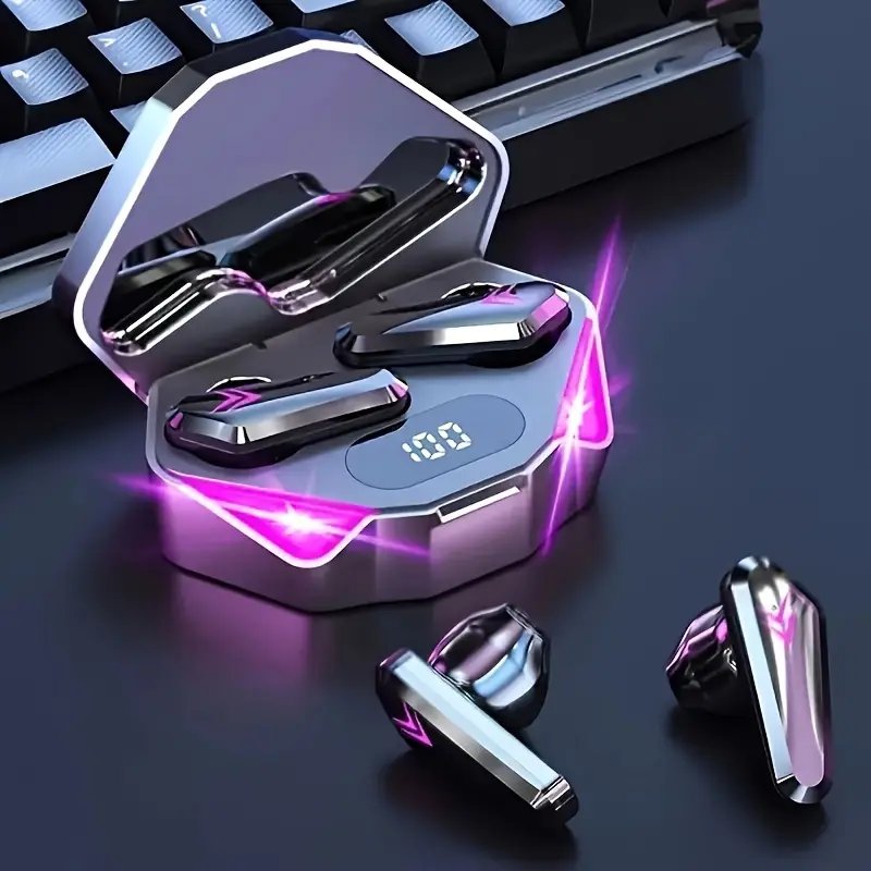 Cool with Digital Display E-sports Stereo Sound Different Gaming Experience Gaming Bluetooth Earphones Low Latency, Gaming Headphones