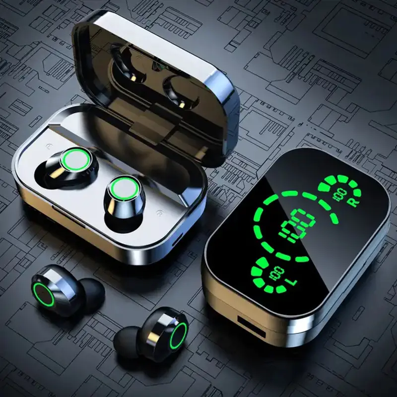 Wireless Earbuds Stereo Headset Sport Headphones Touch Control Earphones with LED Display Charging Case