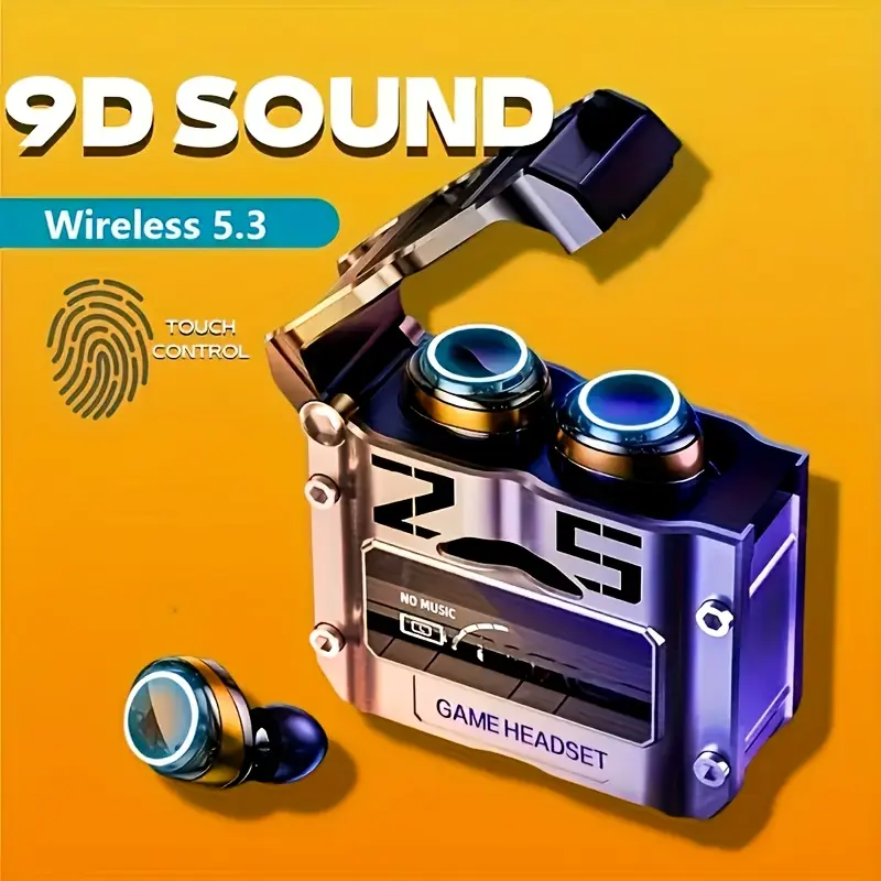 Cool Mecha Wireless Headphones - Wireless Earbuds with Active Noise Cancellation, Touch Volume Control, Condenser Mic, Type-C Charging, Long Battery Life, Low Power Consumption, Compatible with Cellphones - No Charger Included