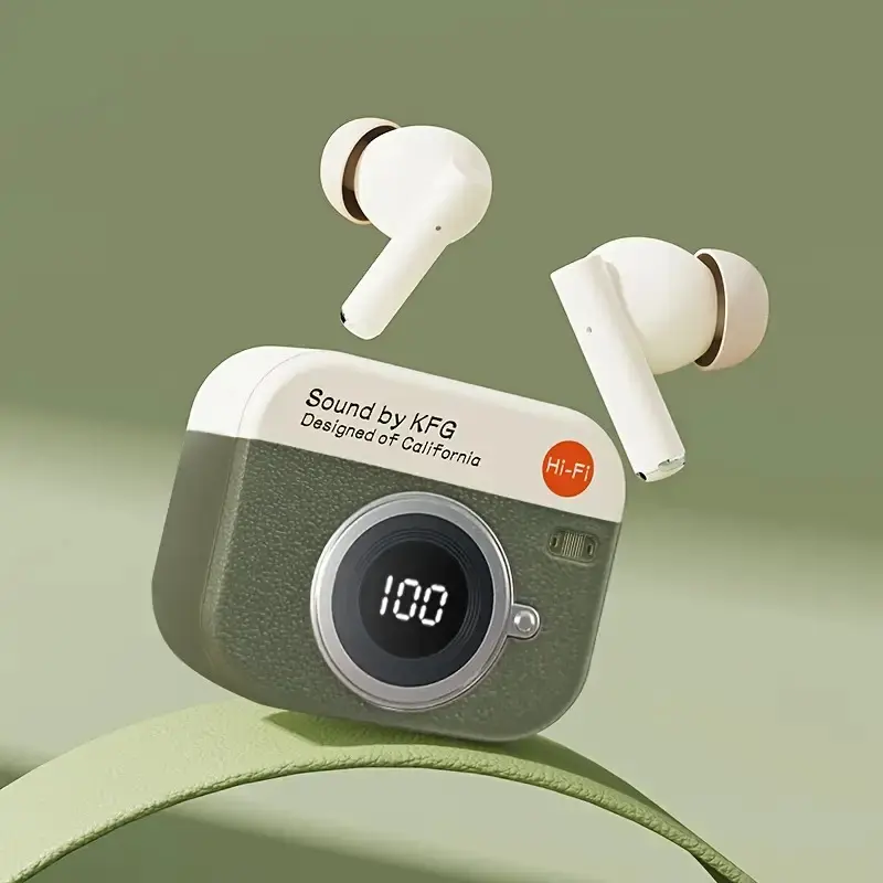 2025 LAN XUN True Wireless cartoons camera with music semi in-Ear Headphones couples sports mini Earbuds video TWS 9D HIFI Stereo HD calling Stereo Cortical Earphones for Android for iPhone music Cellphone smart Earpieces headphones, Wired Headphones, Wired Earphones