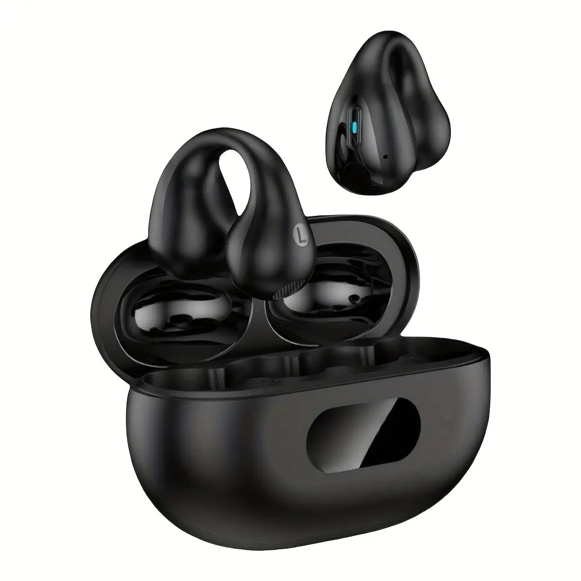True Wireless Clip-On Sport Headset Music Comfortable Earbuds TWS HIFI Bass 9D Stereo HD Calling Earphones for Android for Iphone Cellphone Gaming Earpieces Smart Headphones