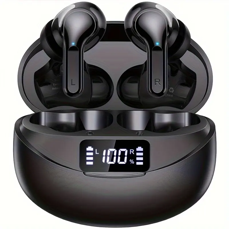 ANKRIYUL TWS Wireless Earbuds, Hi-Fi Stereo Sport Headphones with Touch Control, USB-C Charging Case, 400mAh Lithium Battery - Ideal for Outdoor Activities & Calls, In-Ear Design, Black