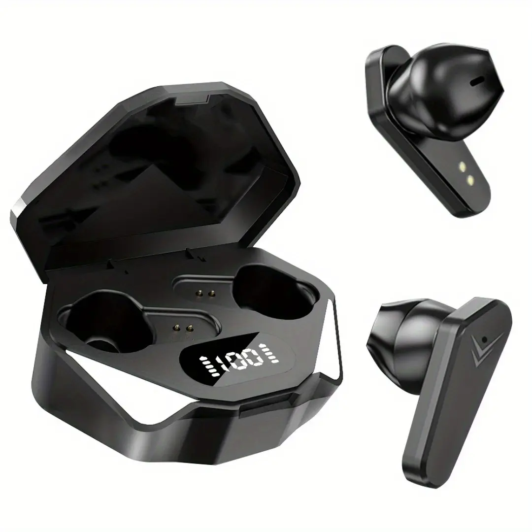 2025 New High-End X15pro Flashing Battery Display, Suitable for Gaming and Music Listening Ultra-Low Latency Dual-Mode Wireless Earbuds with Four Seasons Wireless Wireless Earbuds, Bluetooth Earbuds