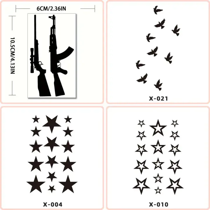 4 sheets Waterproof Temporary tattoo stickers for kid man woman and girl