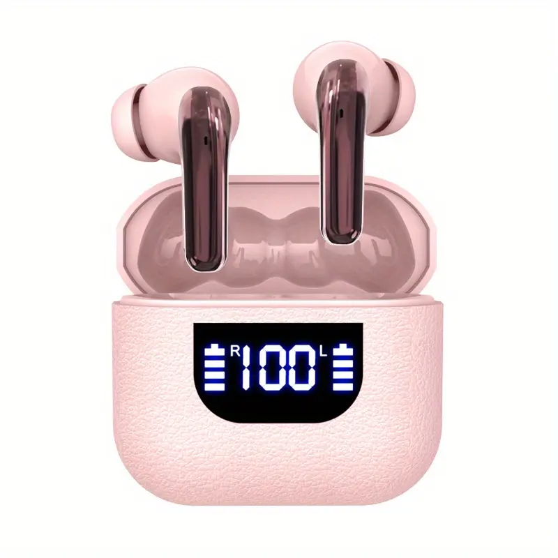 LAN XUN - New wireless in-ear headphone with noise reduction, low latency, touch control, lightweight, battery display, long-lasting, charging case with Type-C charging interface couple music and gaming headset.