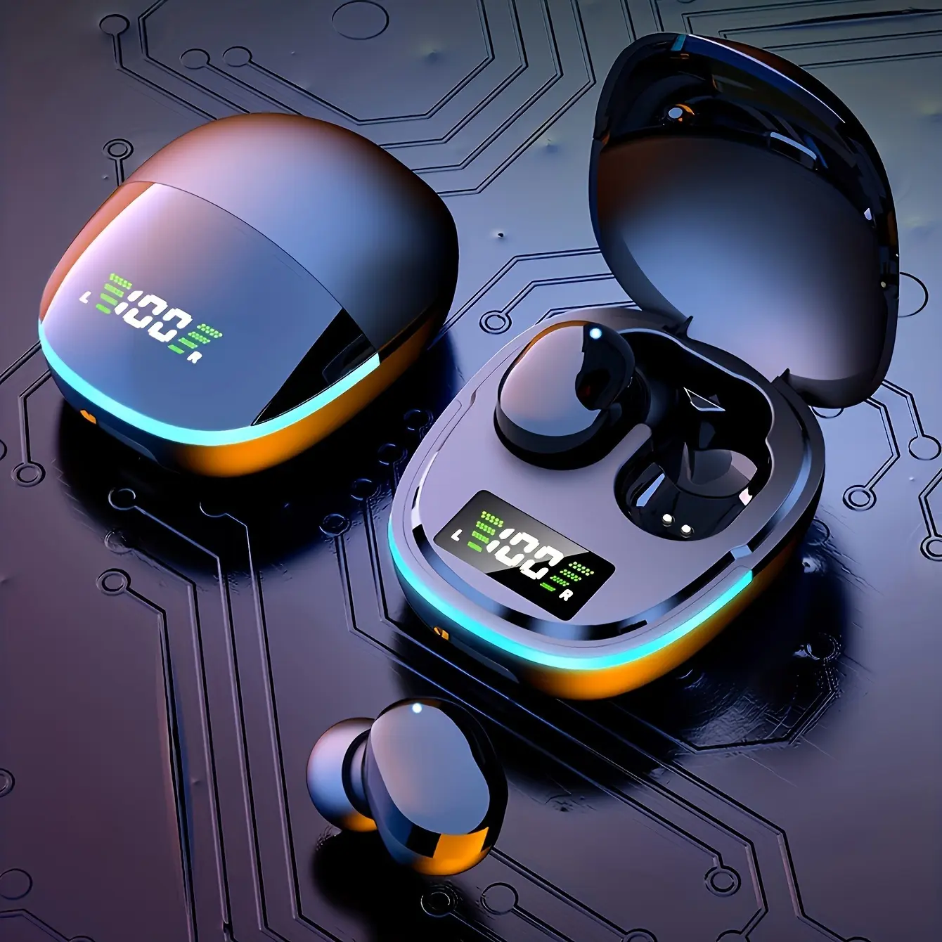 2025 Wireless Earbuds with Touch Control And LED Screen - TWS In-Ear Headphones for Gaming, Music, And Sports - Works with Ios/Android