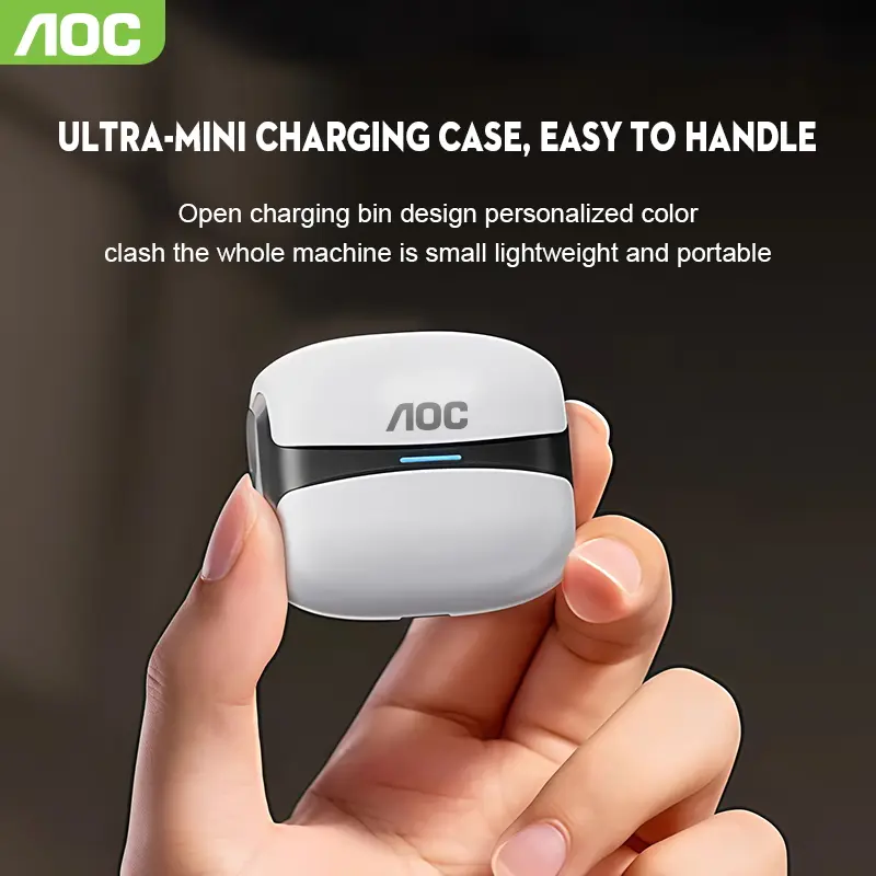 AOC True Wireless Earbuds with Heavy Bass& Noise Cancellation, Ultra Long Battery Life, Touch Controls, HIFI Sound Quality, Compatible with Phones, Tablets, Laptops- Ideal Christmas& Valentine's Gift, Wireless Earbuds, Tablet Audio Accessor, Office Earbuds, Travel Headphones, Compact Design, Lightweight Earbuds, Highquality Sound, Sweatresistant Earbuds, Wireless Headphones, Touchsensitive Controls, Music Lovers, Professionals