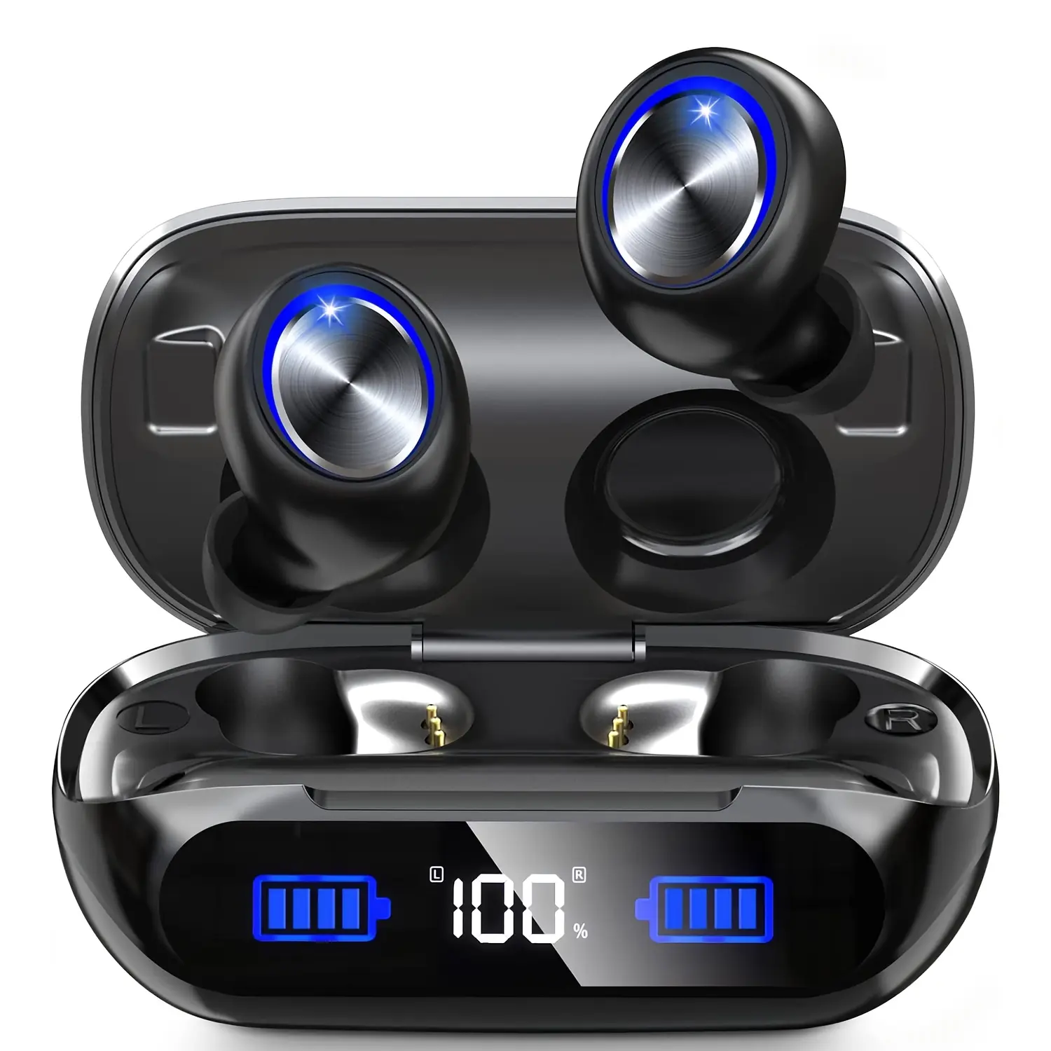 Wireless Earbuds 200Hrs Playtime Wireless 5.3 HD Calls & ENC Noise Cancelling Mic, IPX7 High Quality Sport Earbuds with 1400mAh Charging Case, Triple Noise Cancellation, Stereo Deep Bass for Running Workout Gym, Wireless Earbuds Noise Cancelling, Gym Audio Gear, Modern Design, Durable Plastic