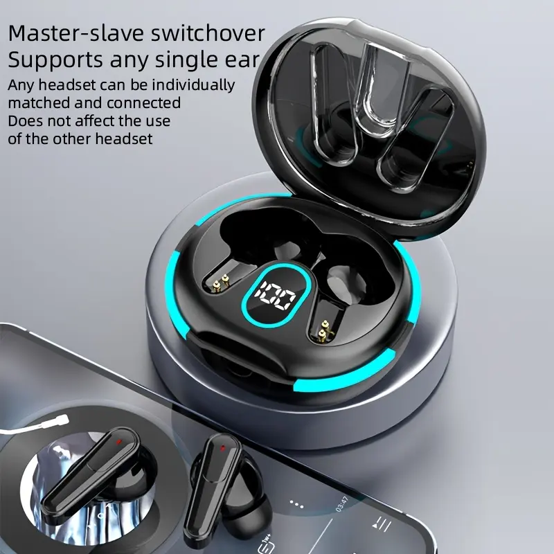 PLUS60 Wireless Sleep Earbuds Ultra Mini Invisible Wear 0-Press Pain-Free Night Use Smart Red-Green-Yellow Breath Light Ultra Long Battery Life Low Power One-Touch Operation Noise Blocking Sleep Aid HIFI Immersive Sound Magnetic Quick Charge Design LED Display Power Portable Anti-Loss Charging Case for Deep Sleep