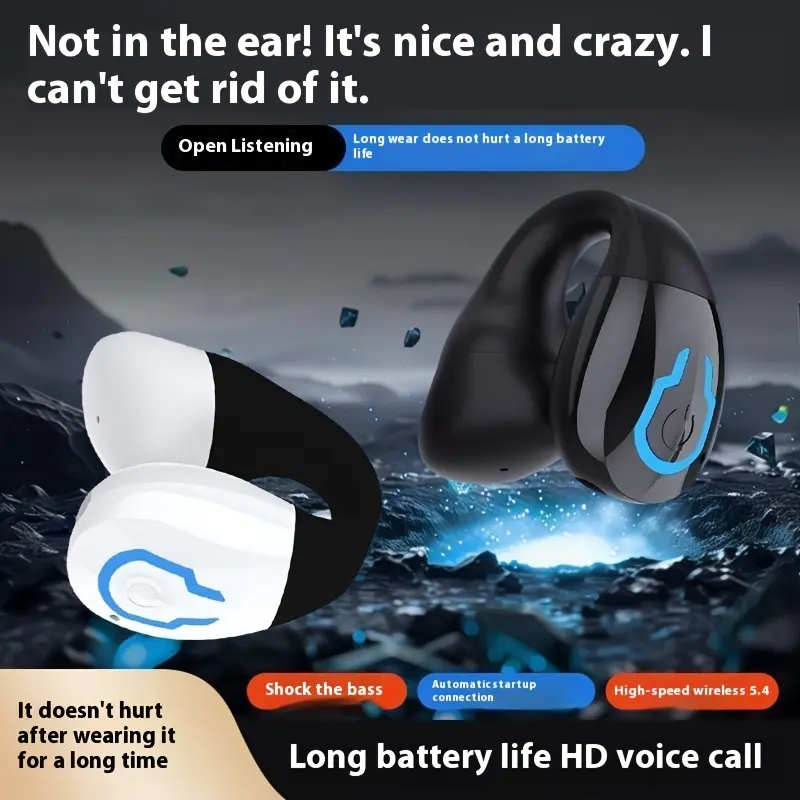 Wireless Earbuds with Anti- Noise Active Noise Cancellation - Long Battery Life, Type-C Charging, Open-Ear Design for Sports & Gaming, Compatible with Smartphones & Tablets, Gaming Earbuds, Device Audio, Modern Audio Gear, Durable Plastic Casing