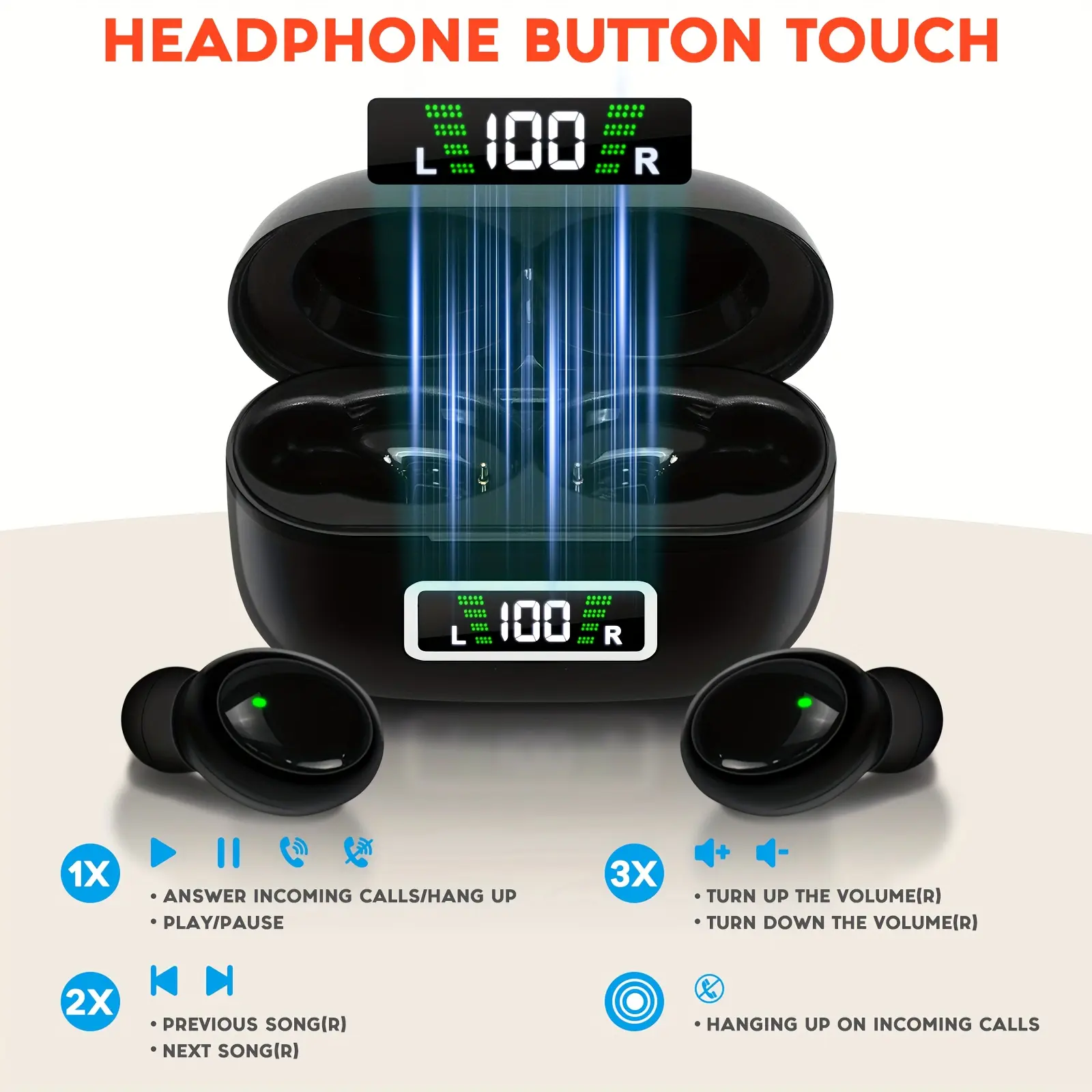 2025 New TWS YD06 Wireless In-Ear Headphones with 400mAh Rechargeable Battery, LED Display, Volume Control, USB Charging & Wireless Charging Case - Perfect for Outdoor Sports and Cycling, HiFi Stereo Sound, Touch Control, Ideal Gift for Holidays, Christmas, Halloween, Wireless Headphones, Active Lifestyle Audio, Sleek Design, Durable Plastic, Active Noise Cancellation, Sports Earbuds, Modern Earbuds, Highquality Audio, Active Lifestyle, Wireless Earbuds, Open Ear Headphones, Noise