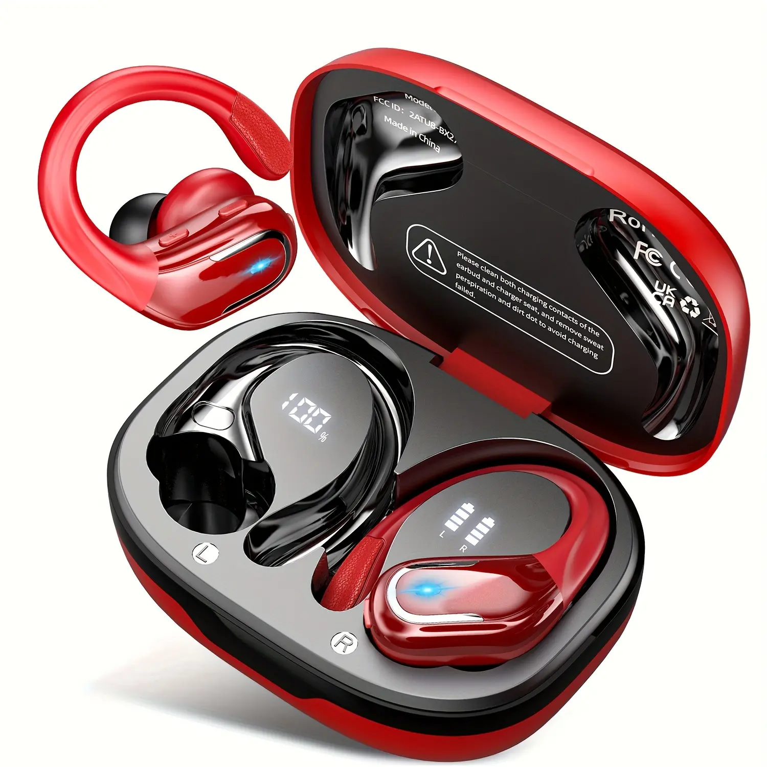 Wireless Sport Earbuds with Mic, In-Ear Headphones, Earphones with LED Display, Mini Charging Case Headset for IOS Android, Wireless Earbuds, Headphones Noise Cancelling, High Quality Headphones, Headphones Wired, Wired Headphones, Gym Headphones, Sports Headphones, Compact Design, Lightweight Earbuds, Highquality Sound, Durable Plastic, Wireless Charging, Runners, Office Workers