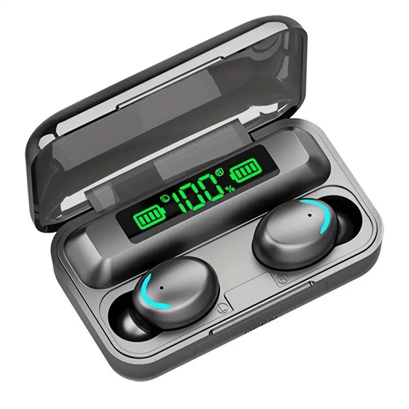 Briame F9 TWS Wireless Headset-High Fidelity Stereo, Touch Operation, LED Charging Case, Suitable for Games and Sports, Compatible with iPhone and Android