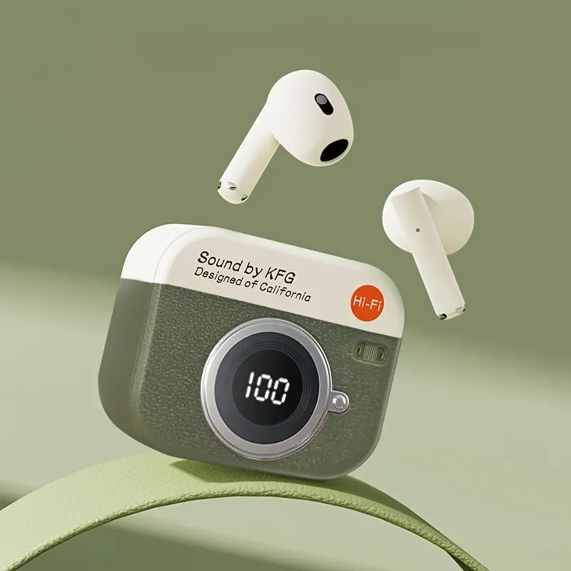 Introducing The New Senyang True Wireless Cartoon Camera Headphones, Featuring Semi In-Ear Design, Perfect for Couples And Sports Enthusiasts. These Mini Earbuds Offer TWS 9D HIFI Stereo Sound, HD Calling, And Stereo Quality, Compatible with Android And Iphone Devices for an Enhanced Music Experience.